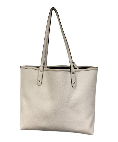 COACH（コーチ）COACH (コーチ) リバーシブルトートバッグ アイボリー×ブラックの古着・服飾アイテム