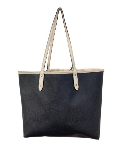 COACH（コーチ）COACH (コーチ) リバーシブルトートバッグ アイボリー×ブラックの古着・服飾アイテム