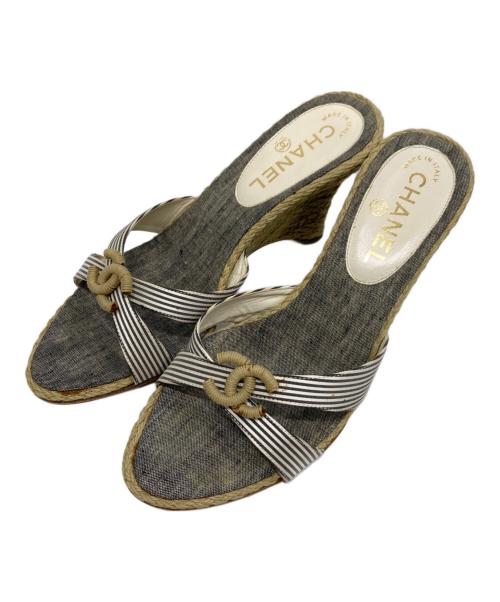 CHANEL（シャネル）CHANEL (シャネル) マリンウェッジソールサンダル ベージュ サイズ:SIZE 37の古着・服飾アイテム