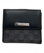 GUCCIグッチ）の古着「GGキャンバス ２つ折り財布」｜ブラック