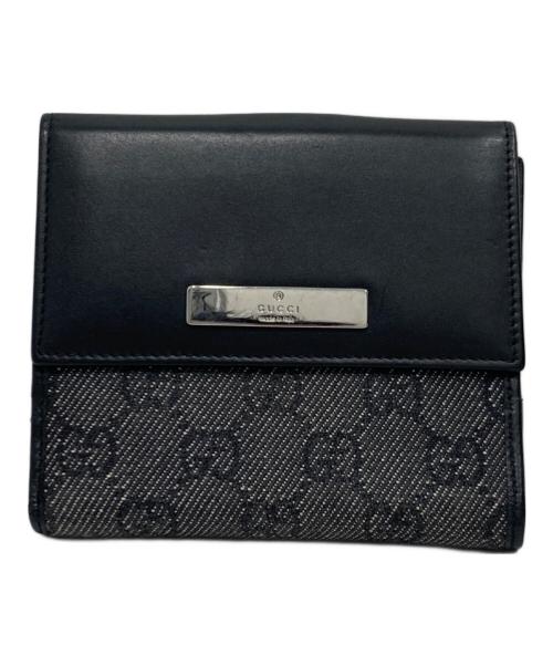 GUCCI（グッチ）GUCCI (グッチ) GGキャンバス ２つ折り財布 ブラックの古着・服飾アイテム