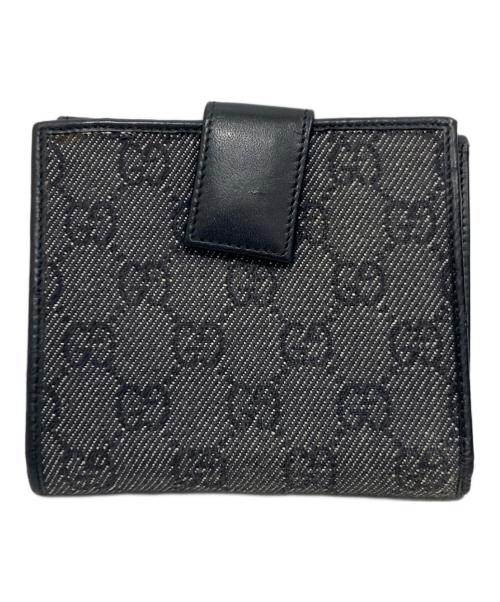 GUCCI（グッチ）GUCCI (グッチ) GGキャンバス ２つ折り財布 ブラックの古着・服飾アイテム