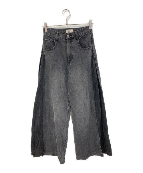 Q.anos（キュアノス）Q.anos (キュアノス) サイドタックデニム ブラック サイズ:SIZE 0の古着・服飾アイテム