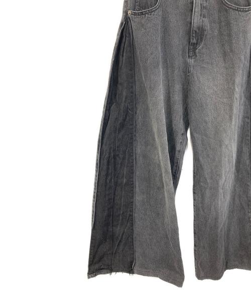 Q.anos（キュアノス）Q.anos (キュアノス) サイドタックデニム ブラック サイズ:SIZE 0の古着・服飾アイテム