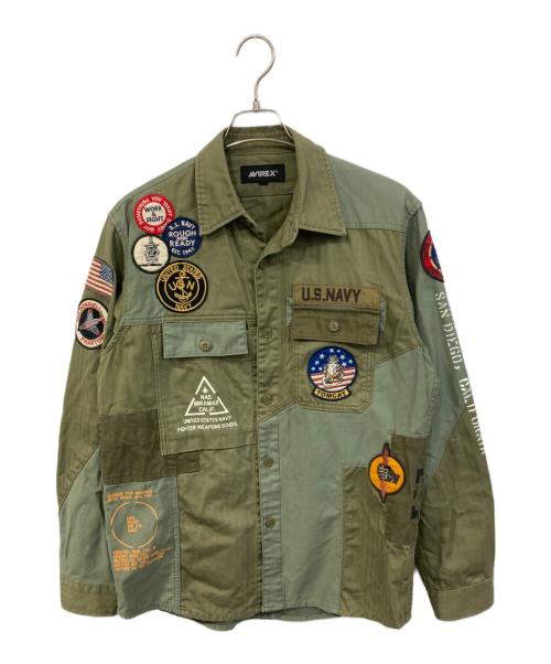 AVIREX（アヴィレックス）AVIREX (アヴィレックス) リメイクミリタリージャケット グリーン サイズ:SIZE Lの古着・服飾アイテム