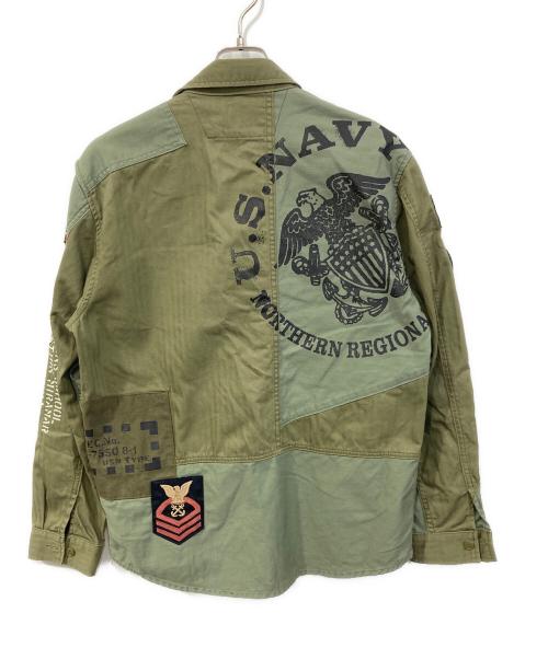 AVIREX（アヴィレックス）AVIREX (アヴィレックス) リメイクミリタリージャケット グリーン サイズ:SIZE Lの古着・服飾アイテム