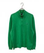 POLO RALPH LAURENポロ・ラルフローレン）の古着「ハーフジップニット」｜グリーン