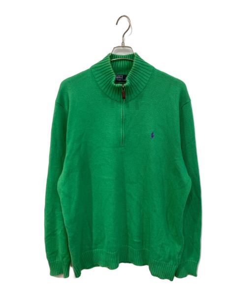 POLO RALPH LAUREN（ポロ・ラルフローレン）POLO RALPH LAUREN (ポロ・ラルフローレン) ハーフジップニット グリーン サイズ:SIZE XLの古着・服飾アイテム