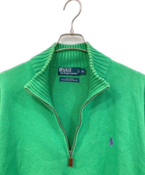 POLO RALPH LAUREN（ポロ・ラルフローレン）POLO RALPH LAUREN (ポロ・ラルフローレン) ハーフジップニット グリーン サイズ:SIZE XLの古着・服飾アイテム
