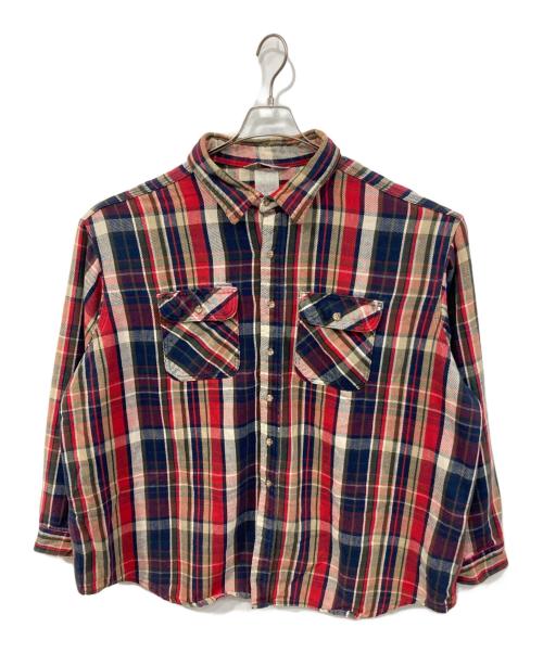 CarHartt（カーハート）CarHartt (カーハート) ヘビーチェックネルシャツ レッド サイズ:4XLの古着・服飾アイテム