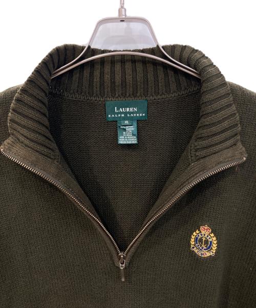 LAUREN RALPH LAUREN（ローレン ラルフ ローレン）LAUREN RALPH LAUREN (ローレン ラルフ ローレン) ハーフジップニット グリーン サイズ:SIZE XLの古着・服飾アイテム