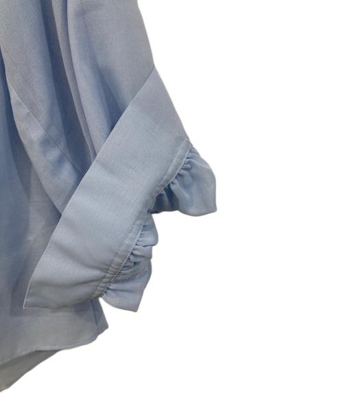 MACPHEE（マカフィー）MACPHEE (マカフィー) ポリステルウールボイル ボウタイブラウス ブルー サイズ:SIZE 36の古着・服飾アイテム