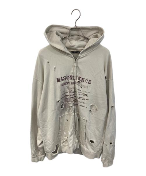 masonprince（メゾンプリンス）masonprince (メゾンプリンス) ダメージ加工ジップパーカー ベージュ サイズ:3の古着・服飾アイテム