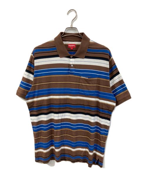 SUPREME（シュプリーム）SUPREME (シュプリーム) Multi Stripe Polo/マルチ ストライプ ポロ ブラウン サイズ:SIZE Lの古着・服飾アイテム