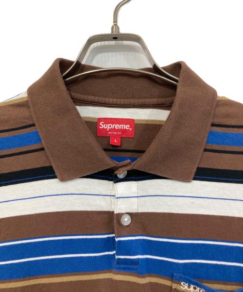 SUPREME（シュプリーム）SUPREME (シュプリーム) Multi Stripe Polo/マルチ ストライプ ポロ ブラウン サイズ:SIZE Lの古着・服飾アイテム