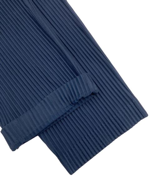 HOMME PLISSE ISSEY MIYAKE（オム プリッセ イッセイ ミヤケ）HOMME PLISSE ISSEY MIYAKE (オム プリッセ イッセイ ミヤケ) プリーツストレートパンツ ネイビー サイズ:1の古着・服飾アイテム