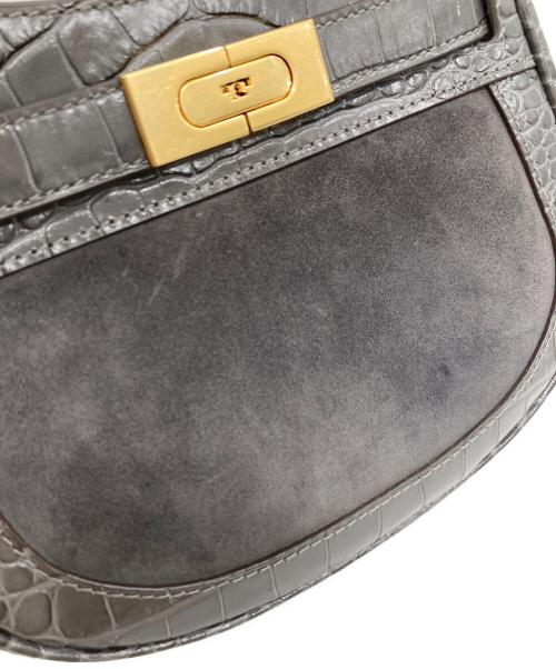 TORY BURCH（トリーバーチ）TORY BURCH (トリーバーチ) クロコ型押し2WAYショルダーバッグ グレーの古着・服飾アイテム