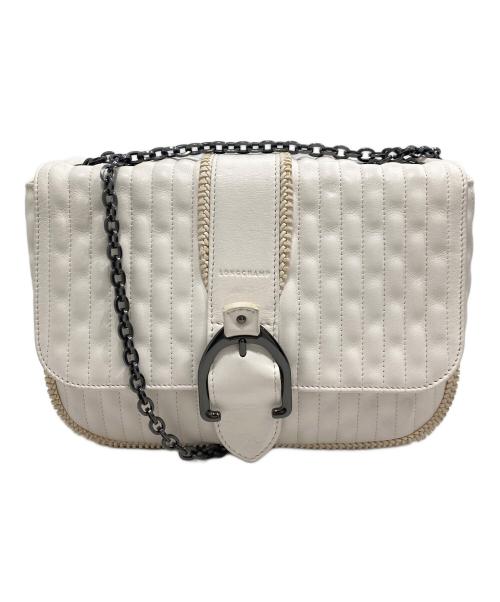 LONGCHAMP（ロンシャン）LONGCHAMP (ロンシャン) AMAZONE MATELASSE/アマゾン マトラッセ　レザー チェーン ショルダーバッグ ホワイトの古着・服飾アイテム