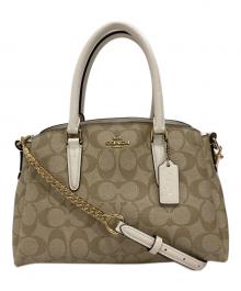 COACH（コーチ）の古着「シグネチャー2WAYショルダーバッグ」｜ベージュ