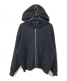 PHIGERIN（フィンガリン）の古着「CORDY KNIT ZIP HOODIE」｜ブラック