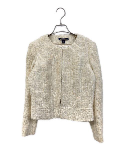 BROOKS BROTHERS（ブルックスブラザーズ）BROOKS BROTHERS (ブルックスブラザーズ) ノーカラーツイードジャケット アイボリー サイズ:SIZE 2の古着・服飾アイテム