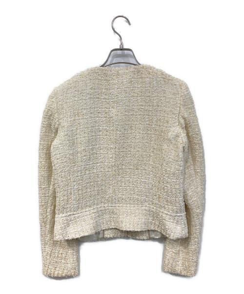BROOKS BROTHERS（ブルックスブラザーズ）BROOKS BROTHERS (ブルックスブラザーズ) ノーカラーツイードジャケット アイボリー サイズ:SIZE 2の古着・服飾アイテム