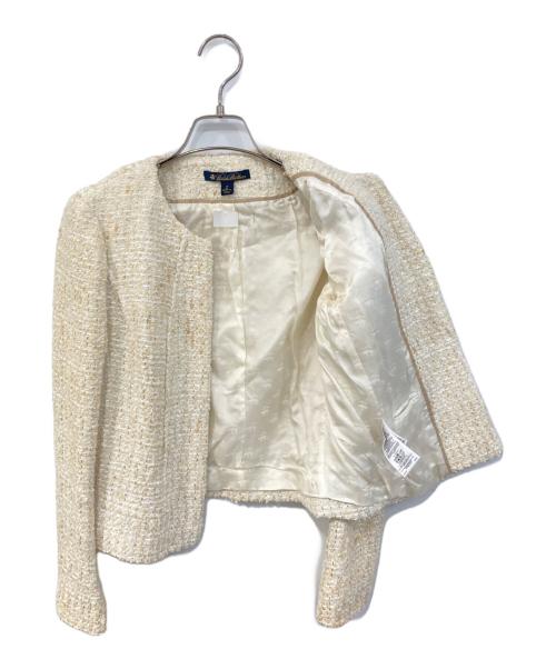 BROOKS BROTHERS（ブルックスブラザーズ）BROOKS BROTHERS (ブルックスブラザーズ) ノーカラーツイードジャケット アイボリー サイズ:SIZE 2の古着・服飾アイテム