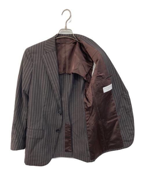 Pilgrim（ピルグリム）Pilgrim (ピルグリム) ウールトロピカル シングルブレステッド2Bスーツ JOHN FOSTER ブラウン サイズ:SIZE 44の古着・服飾アイテム