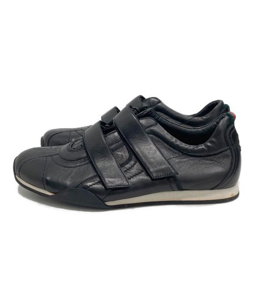 GUCCI（グッチ）GUCCI (グッチ) レザーベルクロシューズ ブラック サイズ:SIZE 39の古着・服飾アイテム