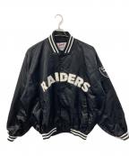 Majesticマジェスティック）の古着「NFL RAIDERS NYLON JACKET/ライダースナイロンジャケット」｜ブラック