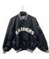 Majestic（マジェスティック）の古着「NFL RAIDERS NYLON JACKET/ライダースナイロンジャケット」｜ブラック