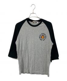A BATHING APE（アベイシングエイプ）の古着「ラグランカットソー」｜グレー×ブラック