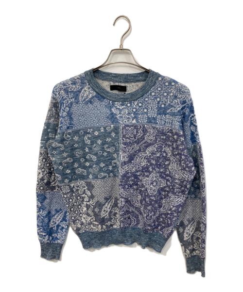 DIESEL（ディーゼル）DIESEL (ディーゼル) ペイズリー柄ニット ブルー サイズ:不明の古着・服飾アイテム