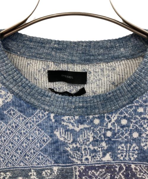 DIESEL（ディーゼル）DIESEL (ディーゼル) ペイズリー柄ニット ブルー サイズ:不明の古着・服飾アイテム