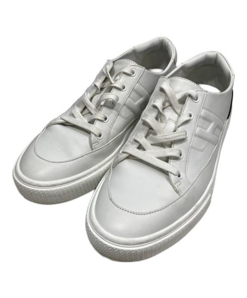 HERMES（エルメス）HERMES (エルメス) ディープ/DEEP Hロゴスニーカー ホワイト サイズ:SIZE 42の古着・服飾アイテム