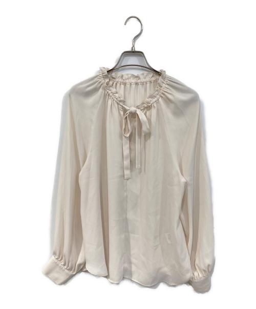 NOLLEY'S sophi（ノーリーズソフィー）NOLLEY'S sophi (ノーリーズソフィー) バックサテンフリルタイブラウス アイボリー サイズ:SIZE 38の古着・服飾アイテム