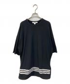 Y-3ワイスリー）の古着「オーバーサイズ 3ストライプ バックロゴ Tシャツ」｜ブラック