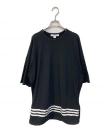 Y-3（ワイスリー）の古着「オーバーサイズ 3ストライプ バックロゴ Tシャツ」｜ブラック