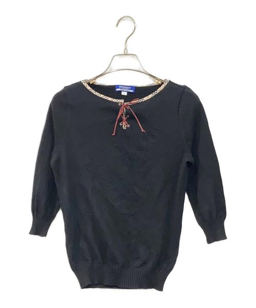 BURBERRY LONDON（バーバリーロンドン）BURBERRY LONDON (バーバリーロンドン) 7分袖ニット ブラック サイズ:SIZE Mの古着・服飾アイテム