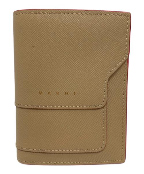 MARNI（マルニ）MARNI (マルニ) サフィアーノレザー バイフォールドウォレット ブラウンの古着・服飾アイテム
