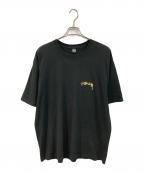stussyステューシー）の古着「Statue Pigment Dyed Tee/スタチュー ピグメント ダイド ティー」｜ブラック