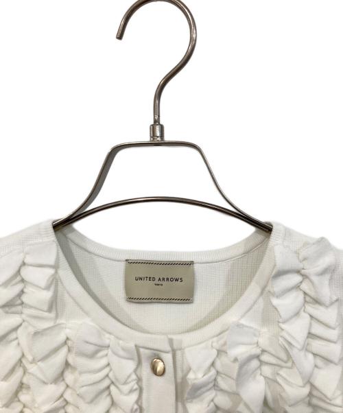UNITED ARROWS（ユナイテッドアローズ）UNITED ARROWS (ユナイテッドアローズ) ミニフリル ニットベスト ホワイト サイズ:なしの古着・服飾アイテム