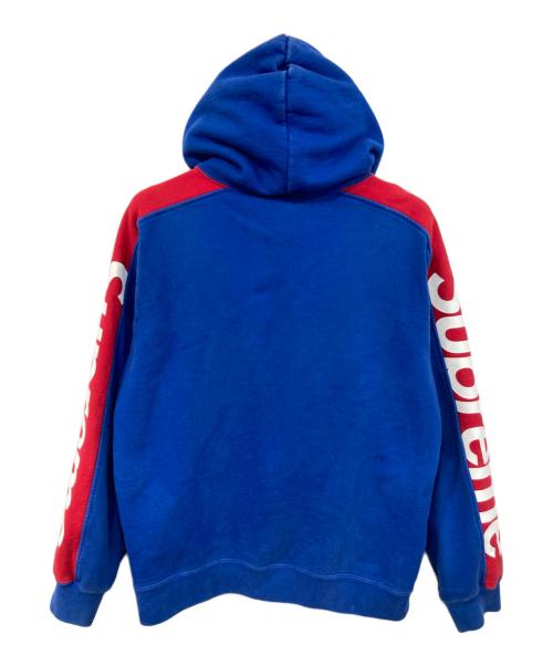 SUPREME（シュプリーム）Supreme (シュプリーム) Sideline Hooded Sweatshirt/サイドライン フーデッド スウェットシャツ ブルー×レッド サイズ:SIZE Mの古着・服飾アイテム