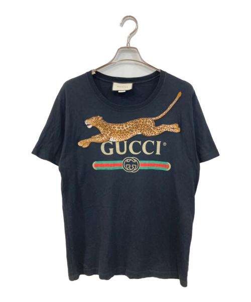 GUCCI（グッチ）GUCCI (グッチ) VINTAGE LOGO PRINT EMBROIDERY TEE/ヴィンテージ・ロゴ・プリント・エンブロイダリー・ティー ブラック サイズ:SIZE Sの古着・服飾アイテム