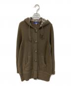 BURBERRY BLUE LABELバーバリー ブルー レーベル）の古着「フード付きニットカーディガン」｜ブラウン