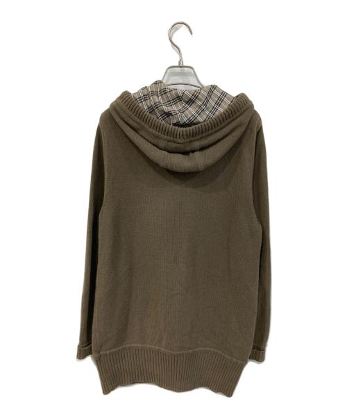 BURBERRY BLUE LABEL（バーバリー ブルー レーベル）BURBERRY BLUE LABEL (バーバリー ブルー レーベル) フード付きニットカーディガン ブラウン サイズ:38の古着・服飾アイテム
