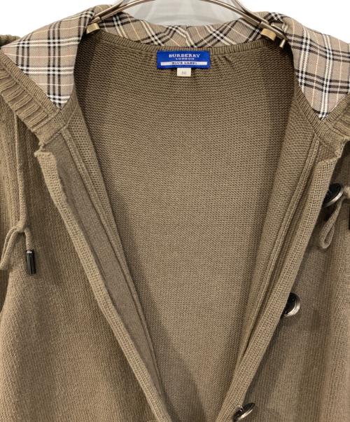 BURBERRY BLUE LABEL（バーバリー ブルー レーベル）BURBERRY BLUE LABEL (バーバリー ブルー レーベル) フード付きニットカーディガン ブラウン サイズ:38の古着・服飾アイテム