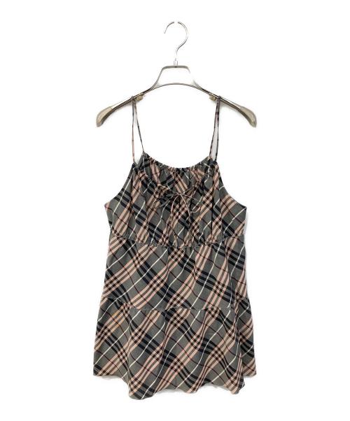 BURBERRY BLUE LABEL（バーバリー ブルー レーベル）BURBERRY BLUE LABEL (バーバリー ブルー レーベル) ノヴァチェックキャミソール グレー サイズ:SIZE 38の古着・服飾アイテム