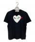PLAY COMME des GARCONS（プレイコムデギャルソン）の古着「ハートプリント&ワッペンTシャツ」｜ブラック