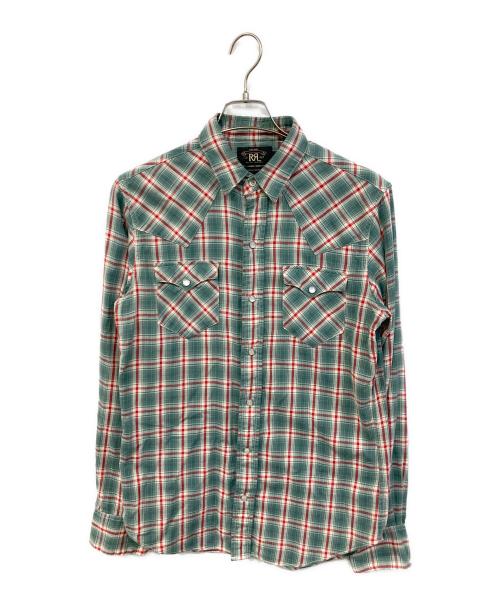 RRL（ダブルアールエル）RRL (ダブルアールエル) ウエスタンシャツ グリーン サイズ:SIZE Sの古着・服飾アイテム